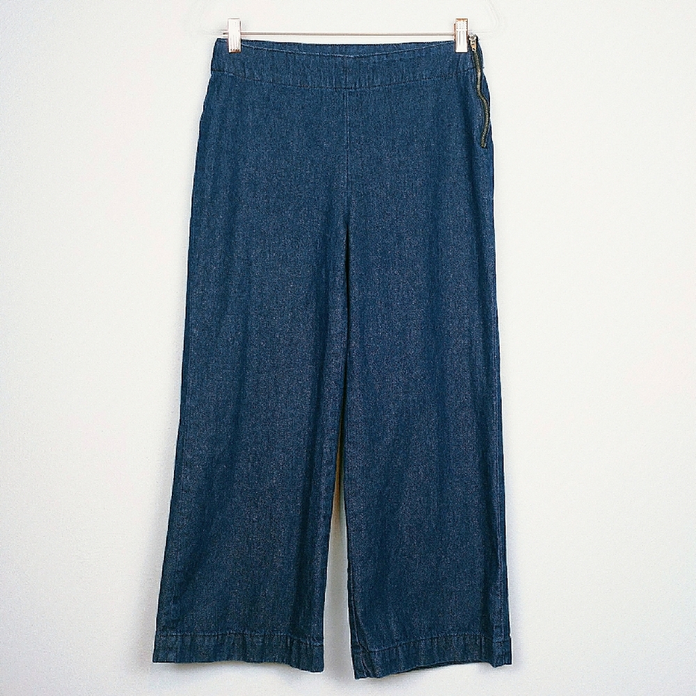 BDG | Blue Charlotte Wide-Leg Cropped Jeans